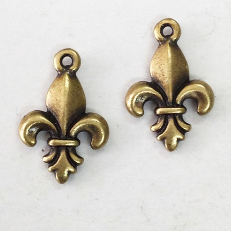 18mm TierraCast Fleur de Lis Charm - Brass Oxide - Pack of 2