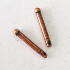 3/4" (19mm) TierraCast Bead Bar for Large Hole Beads - Antique Copper Plated - Pack of 2