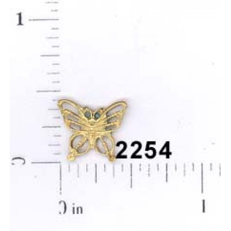 10mm Filigree Butterfly Brass Charm