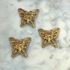 10mm Filigree Butterfly Brass Charms - Pack of 10