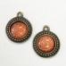 20mm (12mm ID) TierraCast Beaded Round Bezel Frame Charm - Brass Oxide - Pack of 2 20mm (12mm ID) TierraCast Beaded Round Bezel Frame Charm - Brass Oxide - Pack of 2