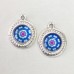 20mm (12mm ID) TierraCast Beaded Round Bezel Frame Charm - Fine Silver Plated - Pack of 2 20mm (12mm ID) TierraCast Beaded Round Bezel Frame Charm - Fine Silver Plated - Pack of 2
