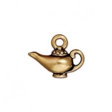 15mm TierraCast Aladdin's Lamp Charm - Antique Gold