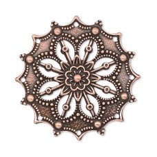 34mm Antique Copper Plated Flower Filigrees - Each