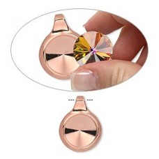 12mm Copper Plated Rivoli Pendant Setting - Each