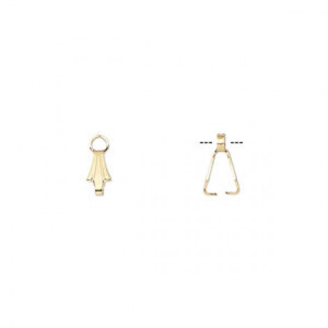 6.5x3mm Gold Plated Ice-Pick Bail with 5mm Grip Length - Pack of 10 6.5x3mm Gold Plated Ice-Pick Bail with 5mm Grip Length - Pack of 10
