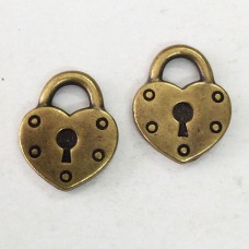 17mm TierraCast Lock Charms - Brass Oxide - Pack of 2