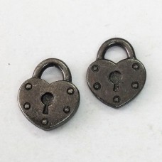 17mm TierraCast Lock Charms - Black Oxide - Pack of 2