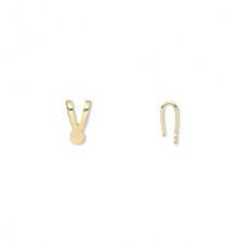 Gold Pl Flat Backed 'Y' Style Pendant Bails - Pack of 10