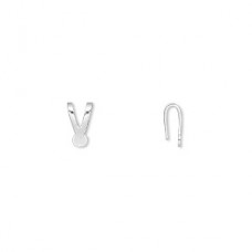 Silver Flat Backed 'Y' Style Pendant Bail - Pack of 20