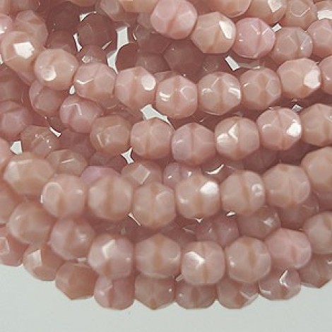 4mm Czech Firepolish Beads - Pink Coral - Pack of 50