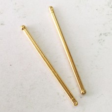 2" (50mm) TierraCast Bead Bars - 22K Gold Plated - Pack of 2