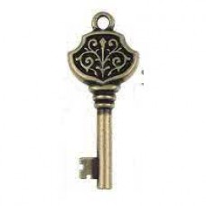 34mm TierraCast Vintage Key - Brass Oxide - Each