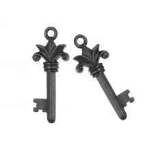 34mm TierraCast Fleur Key - Black Oxide/Gunmetal - Each