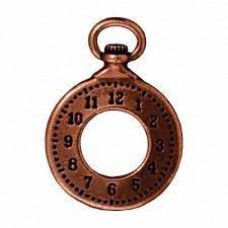 28x20mm TierraCast Vintage Style Clock Drop - Antique Copper Plated - Each