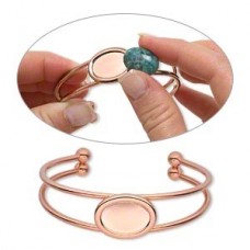 Copper Plated Bracelet Cuff with Setting to suit 18x13mm Cab - Each