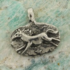 Green Girl Studios - 20mm Brave Horse Pendant - Antique Pewter - Each