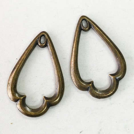 32x21mm TierraCast Trefoil Drops - Brass Oxide - Pack of 2