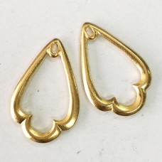 32x21mm TierraCast Trefoil Drops - 22K Gold Plated - Pack of 2