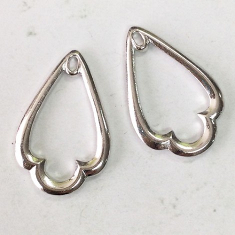 32x21mm TierraCast Trefoil Drops - Rhodium Bright Silver Plated - Pack of 2 32x21mm TierraCast Trefoil Drops - Rhodium Bright Silver Plated - Pack of 2