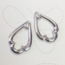 24x16mm TierraCast Trefoil Drop - Rhodium Silver Plated - Pack of 2