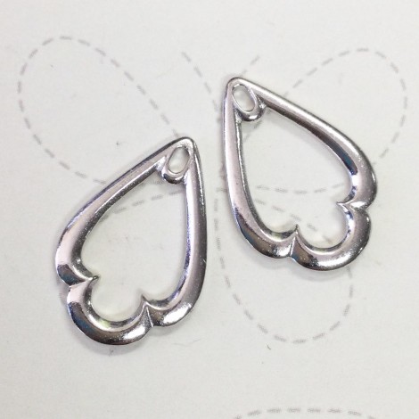 24x16mm TierraCast Trefoil Drop - Rhodium Silver Plated - Pack of 2 24x16mm TierraCast Trefoil Drop - Rhodium Silver Plated - Pack of 2