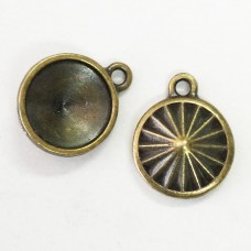 14mm TierraCast Rivoli Faceted Frame Drops - Brass Oxide - Pack of 2