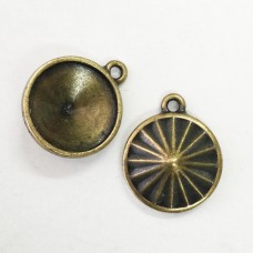 18mm TierraCast Rivoli Faceted Frame Drops - Brass Oxide - Pack of 2