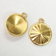 18mm TierraCast Rivoli Faceted Frame Drops - 22K Gold Plated - Pack of 2