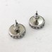12mm ID 304 Surgical Crown Edge Stainless Steel Bezel Earposts w-Clutches - Pack of 5 Pair