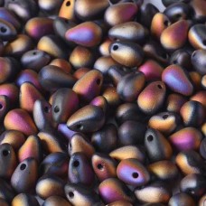 4x6mm Czech Side Drill Teardrops - Jet Sliperit Full - Pack of 20