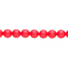 6mm Swarovski Crystal Pearls - Neon Red - Pack of 10
