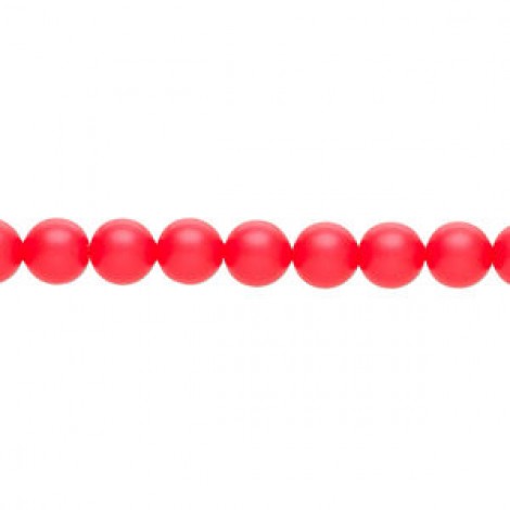 6mm Swarovski Crystal Pearls - Neon Red - Pack of 10 6mm Swarovski Crystal Pearls - Neon Red - Pack of 10