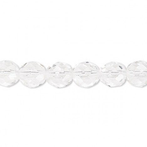 8mm Czech Fire Polished Round Beads - Crystal Clear - Pack of 20 8mm Czech Fire Polished Round Beads - Crystal Clear - Pack of 20