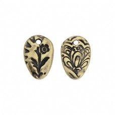 9.5x14mm TierraCast Flora Charms - Brass Oxide - Pack of 2