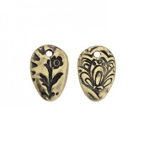 9.5x14mm TierraCast Flora Charms - Brass Oxide - Pack of 2 9.5x14mm TierraCast Flora Charms - Brass Oxide - Pack of 2