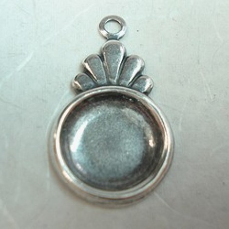 25x15mm (12mm ID) Sterling Silver Plated Brass Bezel Drops - Pack of 2 25x15mm (12mm ID) Sterling Silver Plated Brass Bezel Drops - Pack of 2