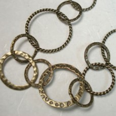 Antique Copper Chain Rope/Stamped Rope Chain - Per 30cm