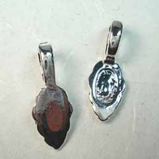 25mm Silver Plated Copper Glue-on Leaf Bails - Pack of 2