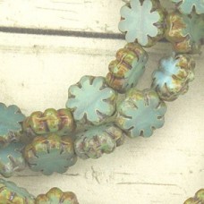9x3mm Cz Table Cut Cactus Flower Beads - Aqua Opal Pic