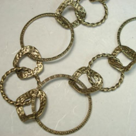 Antique Brass Large/Small Ring Chain - per 30cm