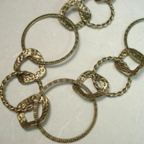 Antique Brass Large/Small Ring Chain - per 30cm Antique Brass Large/Small Ring Chain - per 30cm