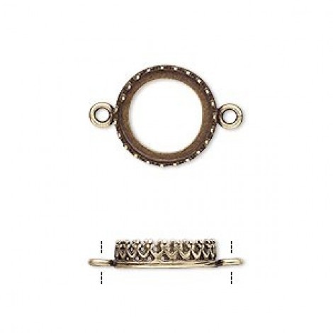 12mm ID JBB Findings Ant Brass Open Back Link Settings - Per Pair 12mm ID JBB Findings Ant Brass Open Back Link Settings - Per Pair