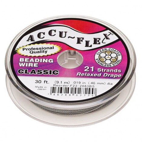 .019" (.48mm) 21 Strand Accu-Flex Beading Wire - 30ft (9.1m)