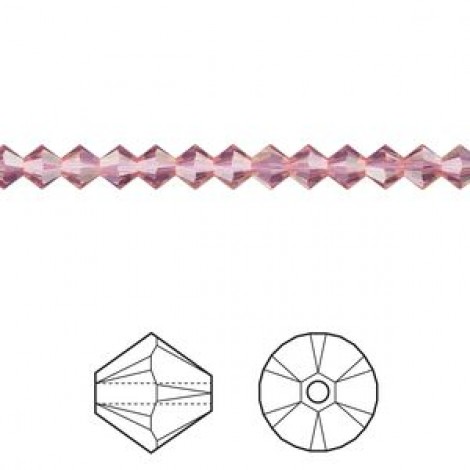 4mm Swarovski 5328 Crystal Bicones - Cyclamen Opal - Pack of 10