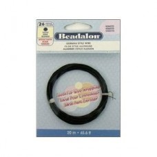 26ga Beadalon German Round Craft Wire - Anti-Tarnish Hematite - 20m