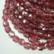 4mm Czech Firepolish Beads - Fuchsia Twilight - Pack of 50
