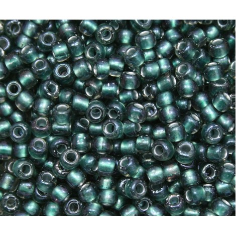 3/0 Toho Seed Beads - Crystal-Prairie Lined Green