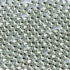 3mm Jet Full Labrador (Bright Silver) Round Czech Glass Beads - Pack of 100