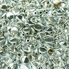 5x3mm Czech Pinch Beads - Jet Labrador Full (Silver) - Pack of 50